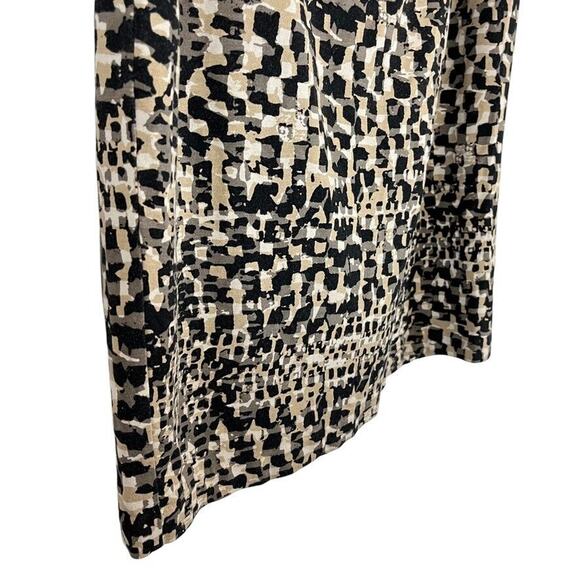 Ann Taylor Womens Beige Black Jersey Knit Stretch Pencil Knee Length Skirt sz 12 - Picture 2 of 16